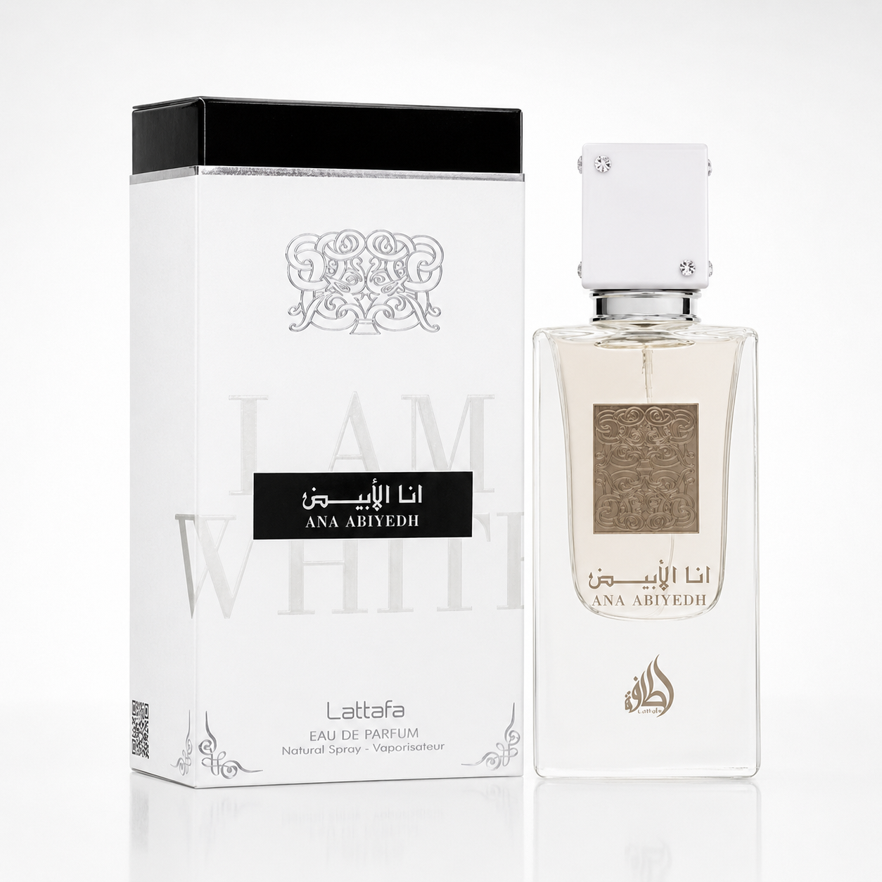 Parfum Ana Abiyedh Lattafa eau de parfum avec boîte blanche