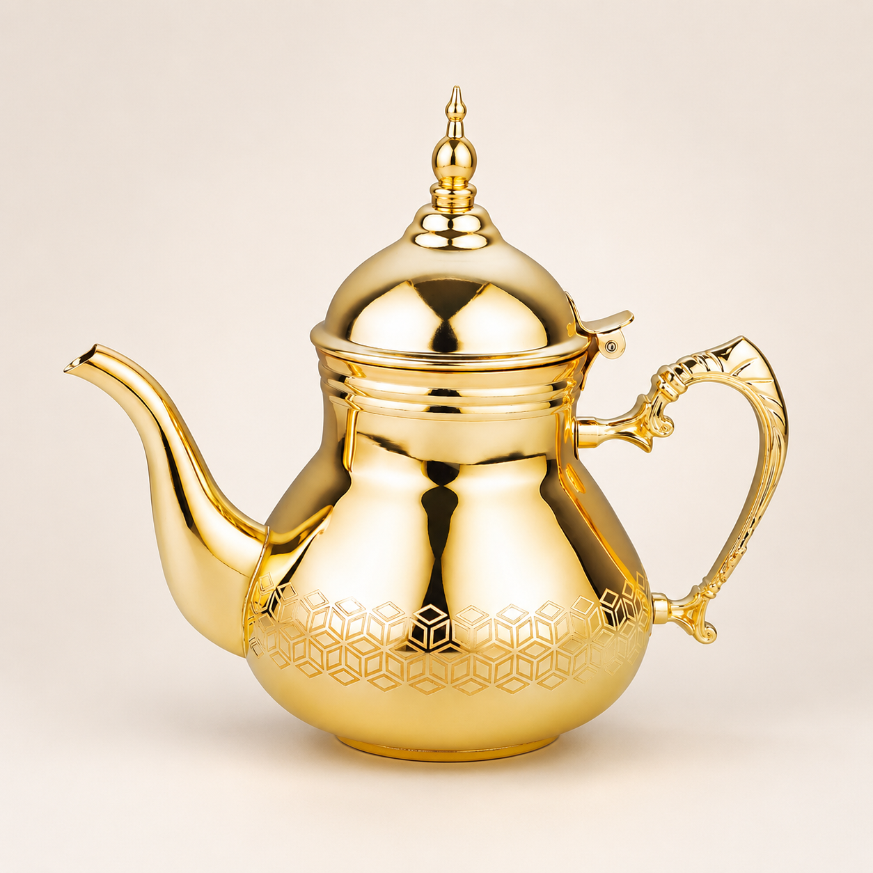 Théière dorée 1,5L induction et tous feux en présentation élégante